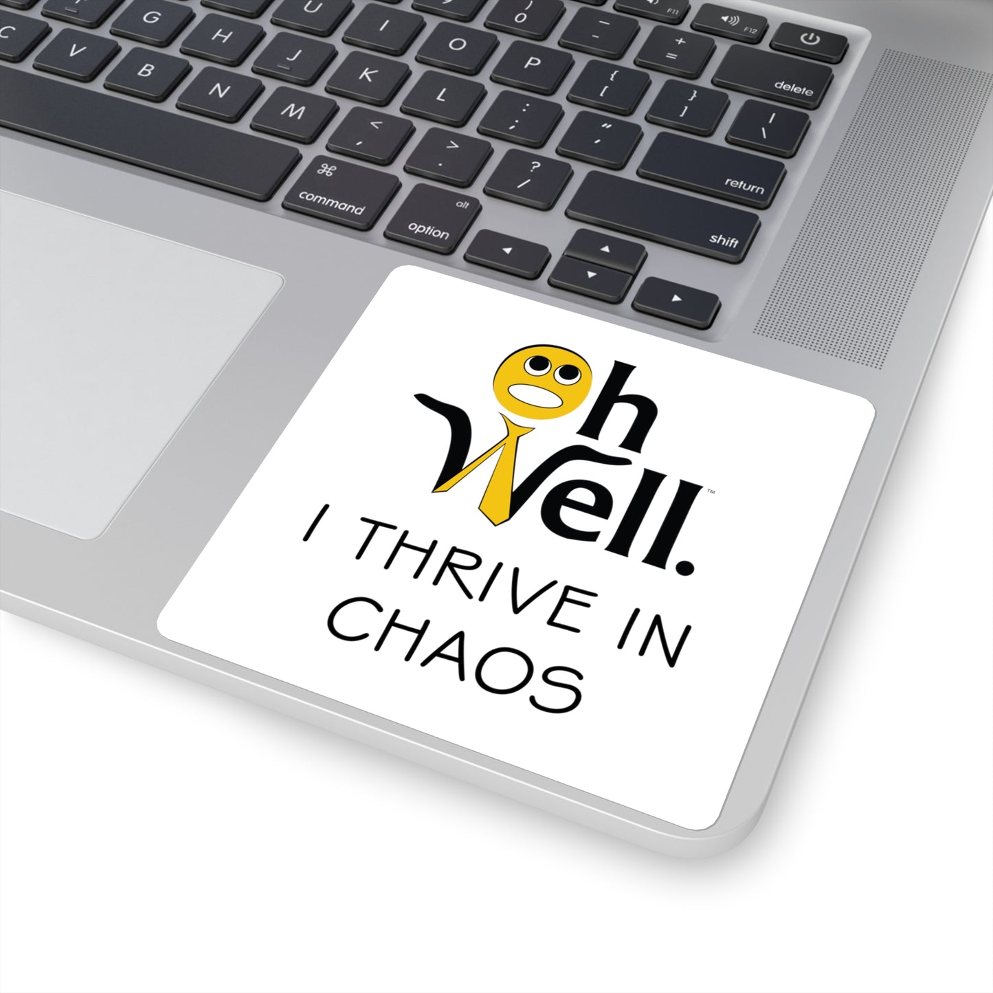 Square Stickers Funny Quote 'Oh Well I Thrive In Chaos'