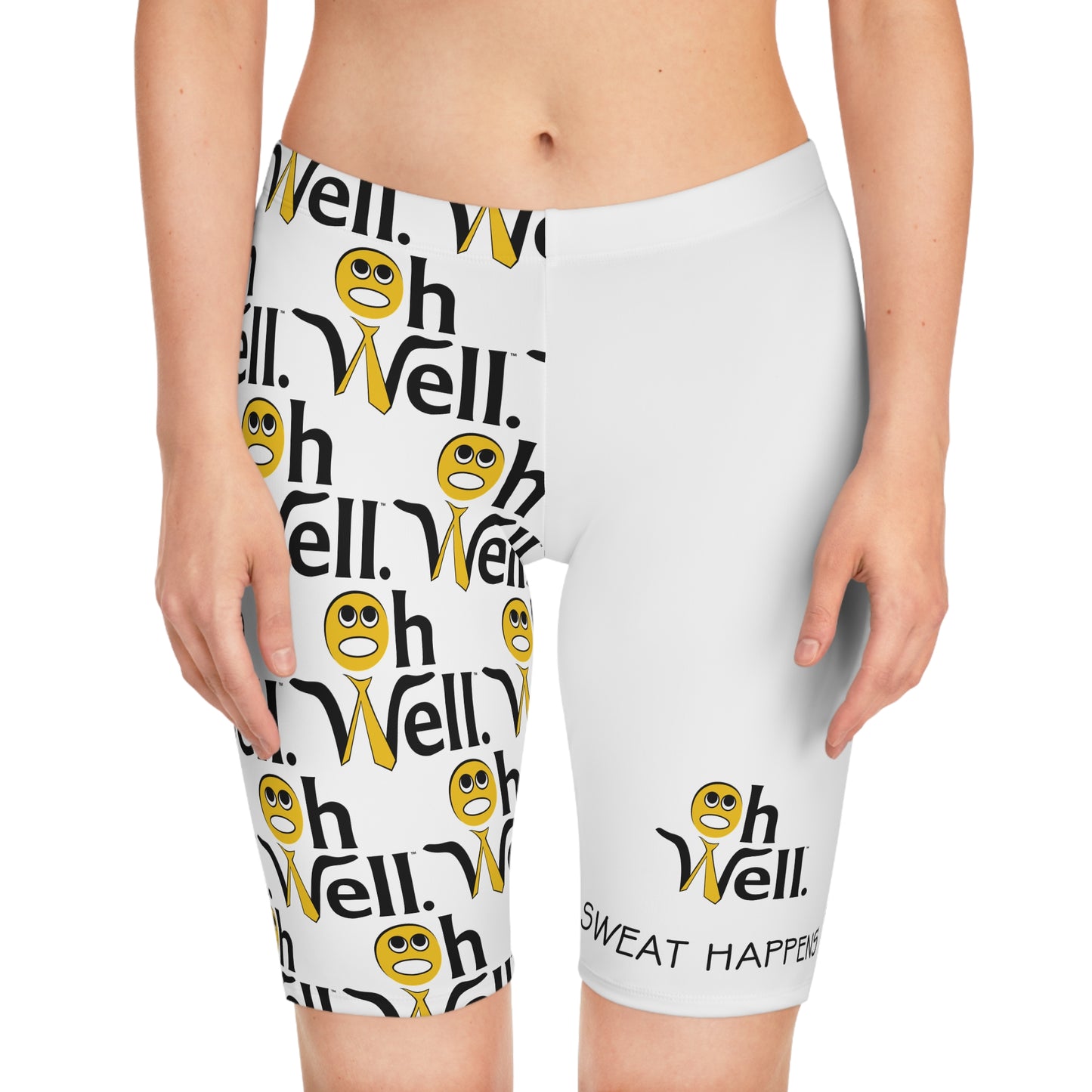 Women's Bike Shorts - Oh Well Sweat Happens, Activewear for Riding, Outdoor Fitness, Exercise, Cycling, Gifts