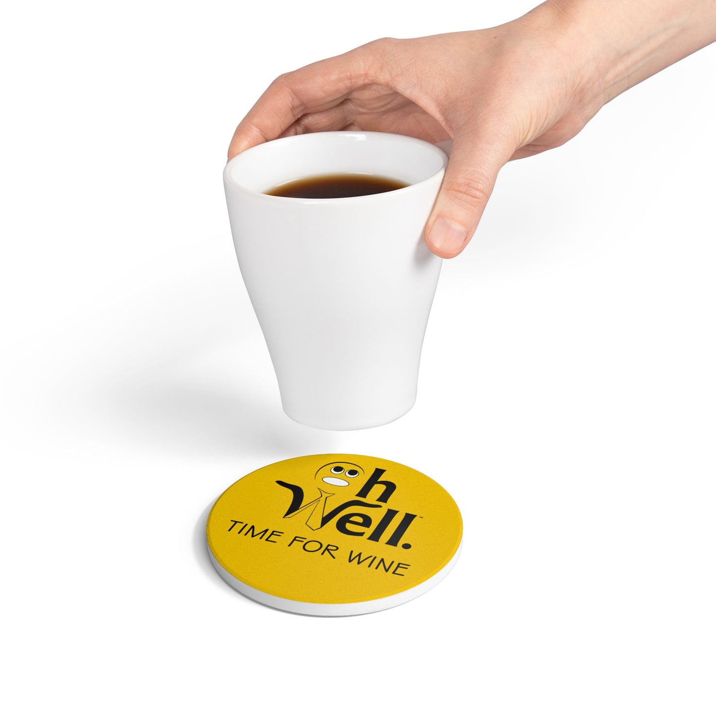 Ceramic Coaster - "Oh Well, Time for Wine" - Perfect Gift for Wine Lovers