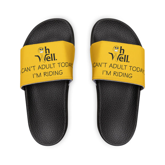 Oh Well Women's Removable-Strap Sandals - 'I Can't Adult Today, I'm Riding'